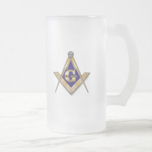 Personifiera den Masonic & Shriners emblemen Frostat Ölglas