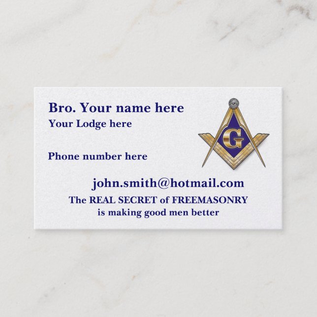 Personifiera den Masonic & Shriners emblemen Visitkort (Framsida)