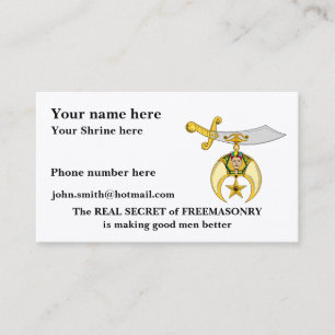 Personifiera den Masonic & Shriners emblemen Visitkort