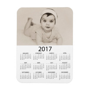 Personifiera denna mini- kalender för fotoet 2017 magnet