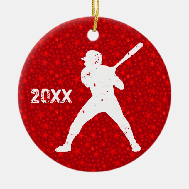 Personifiera det, baseball julgransprydnad keramik (Framsidan)