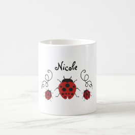 Personifiera det den moderna röda nyckelpigan kaffemugg