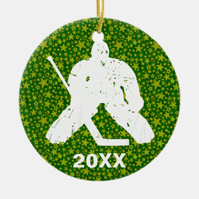 Personifiera det, hockeyGoalie Julgransprydnad Keramik (Framsidan)