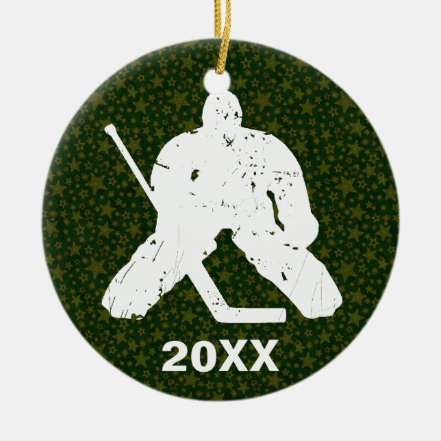 Personifiera det, hockeyGoalie Julgransprydnad Keramik (Framsidan)