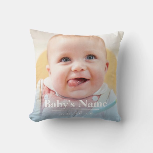 Personifiera det pastellfärgade färgbabyfotoet kudde (Framsida)