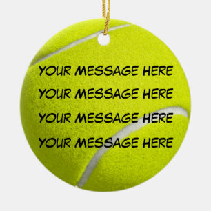 Personifiera det, tennisboll julgransprydnad keramik