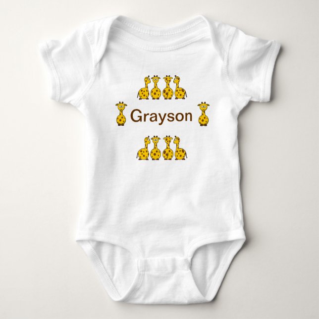 Personifiera giraffGrayson den begynna bebiset Tee Shirt (Framsida)