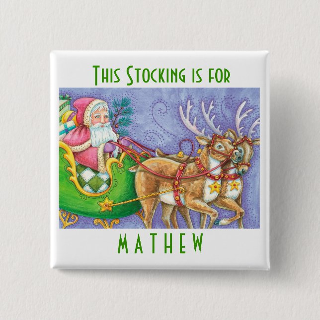 Personifiera julstrumpan knäppas knapp (Framsida)