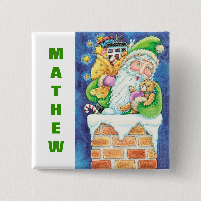 Personifiera julstrumpan knäppas knapp (Framsida)