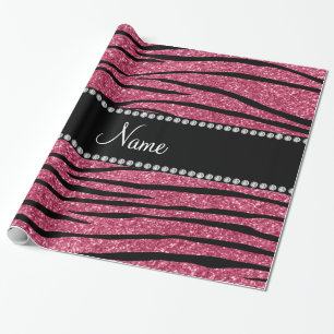 Personifiera känd rosaglitterzebra ränder presentpapper
