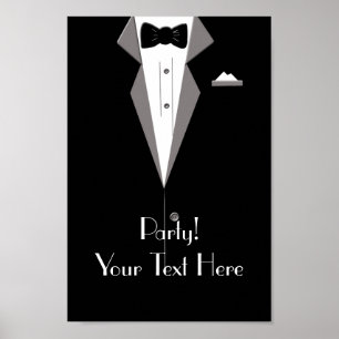 Personifiera konst för partyaffischsmokingen poster