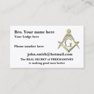Personifiera kvadrerar och MASONIC passare Visitkort