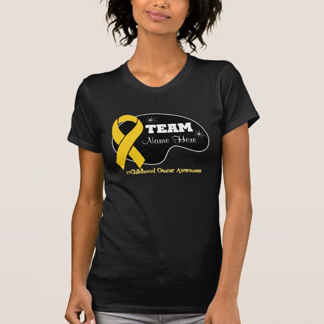 Personifiera lagnamn - barndomcancer t shirt (Framsida)