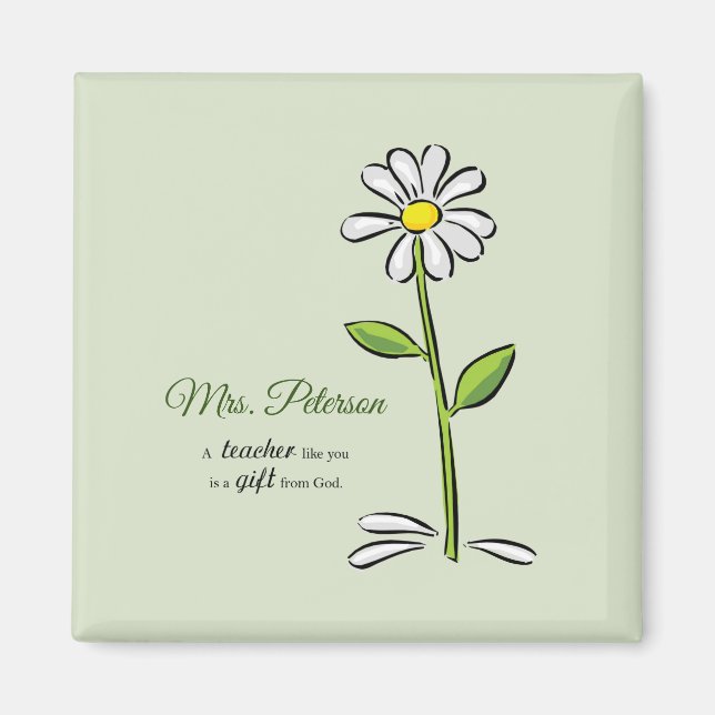 Personifiera läraretack, religiös blomma magnet (Framsidan)
