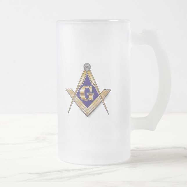 PERSONIFIERA MASONIC KVADRERAR OCH OMRINGAR FROSTAT ÖLGLAS (Höger)