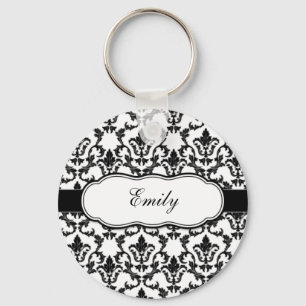 Personifiera med din kända damastast Keychain Nyckelring