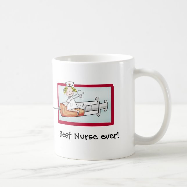 Personifiera med namn - den toppna sjuksköterskan kaffemugg (Höger)