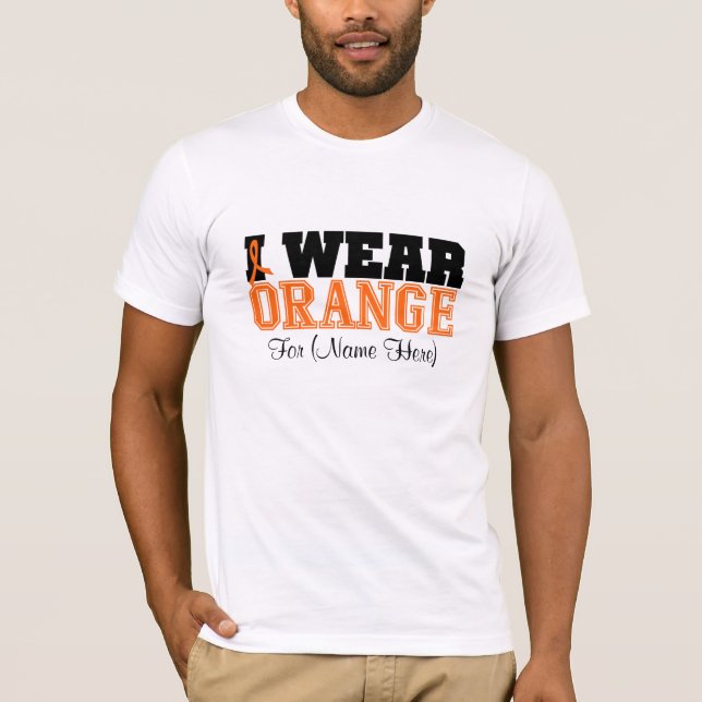 Personifiera mig ha på sig orange bandLeukemia Tee Shirt (Framsida)