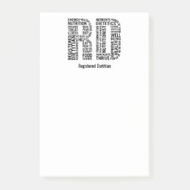 Personifiera namn registreringsdietitianen RD Post-it Block