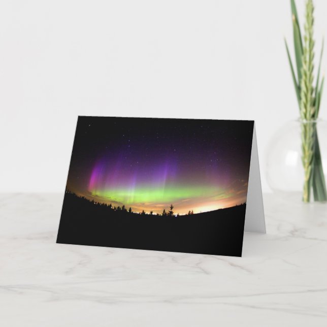 Personifiera Norrsken Aurora Borealis Himmel Kort (Framsida)