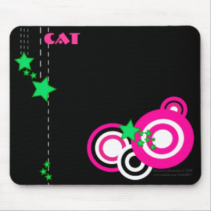 Personifiera-Retro rosor och gröna Mousepad Musmatta