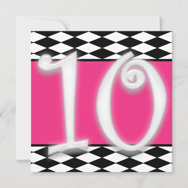 Personifierad 10th födelsedaginbjudan inbjudningar (Framsida)