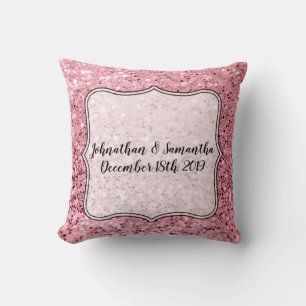 Personifierad 16" x16" dekorativ kudde rosa guld-