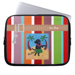 Personifierad Aloha svart Labrador rand Laptop Fodral