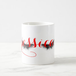 Personifierad Artsy kvinnlig chic ögonfransdesign Kaffemugg