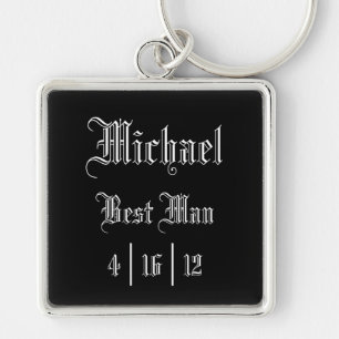 Personifierad bäst man Keychain Fyrkantig Silverfärgad Nyckelring