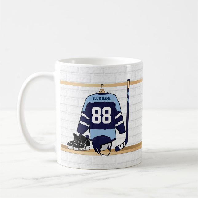 Personifierad beställnings- ishockey Jersey Kaffemugg (Vänster)