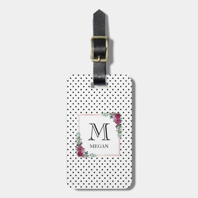 Personifierad blom- bagagemärkre för vattenfärg bagagebricka (Vertikal Framsida)