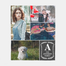 Personifierad Collage för 4 foto som är Fleecefilt