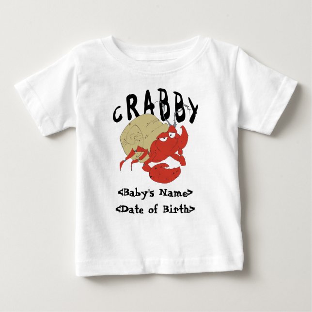 Personifierad Crabby nyfödd bebisT-tröja Tee (Framsida)