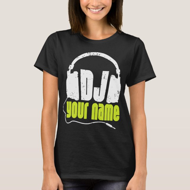 Personifierad Dj någon känd klubbdiskjockeymusik T Shirt (Framsida)