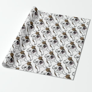 Personifierad engelsk bulldoggvalp presentpapper