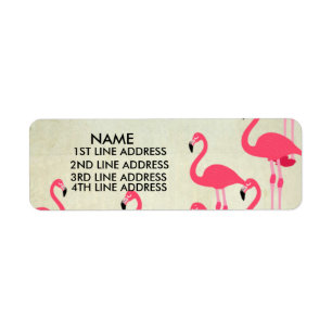 Personifierad Flamingosadressetiketter Returadress Etikett