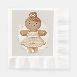 personifierad Gingerbröd Ballerina Napkin Pappersservett