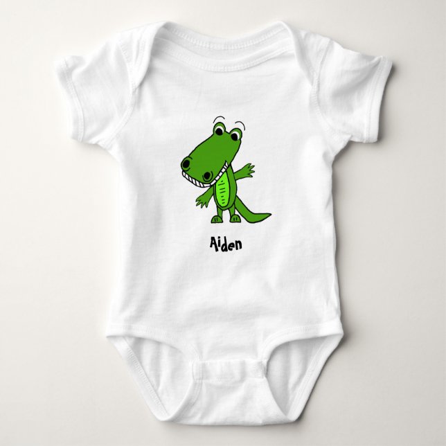 Personifierad gullig alligatortecknad t shirt (Framsida)