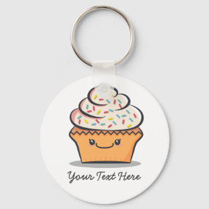 Personifierad gullig muffin Keychain Nyckelring
