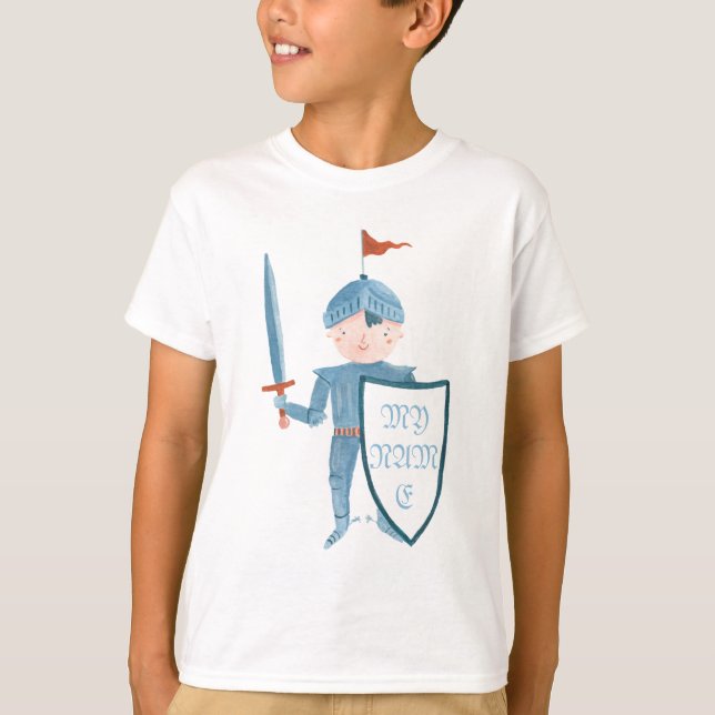 Personifierad gullig riddare t shirt (Framsida)