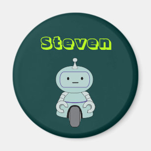 Personifierad gullig robotillustration magnet