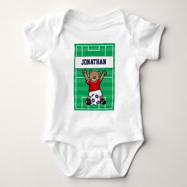 Personifierad gullig (röd) fotbollnalle, tee shirt (Framsida)