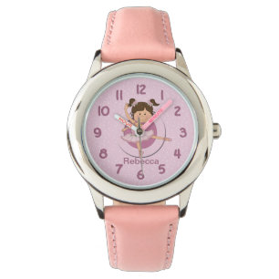 Personifierad gullig rosa Ballerina Armbandsur