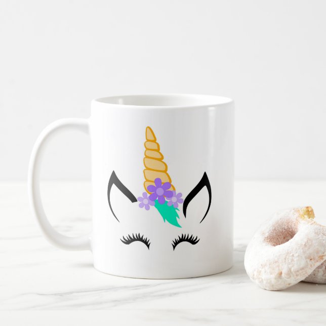 Personifierad gullig Unicornmugg Kaffemugg (Med munk)