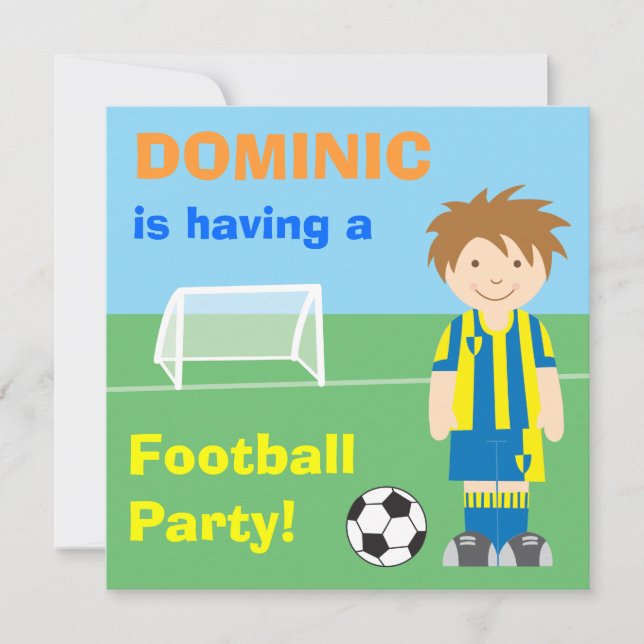 Personifierad inbjudan för fotboll party (Framsida)