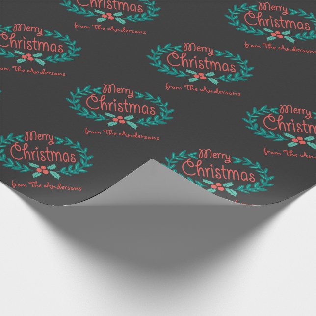 PERSONIFIERAD INPACKNING FÖR GOD JUL SVART TAVLA PRESENTPAPPER (Hörn)