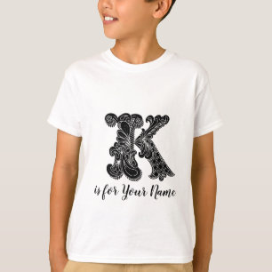 Personifierad känd T-tröja för Monogrambrev K T Shirt