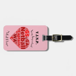 Personifierad kapten för hjärtadesignNetball Bagagebricka