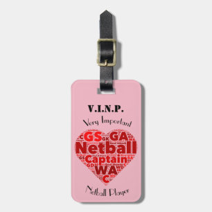 Personifierad kapten för hjärtadesignNetball Bagagebricka
